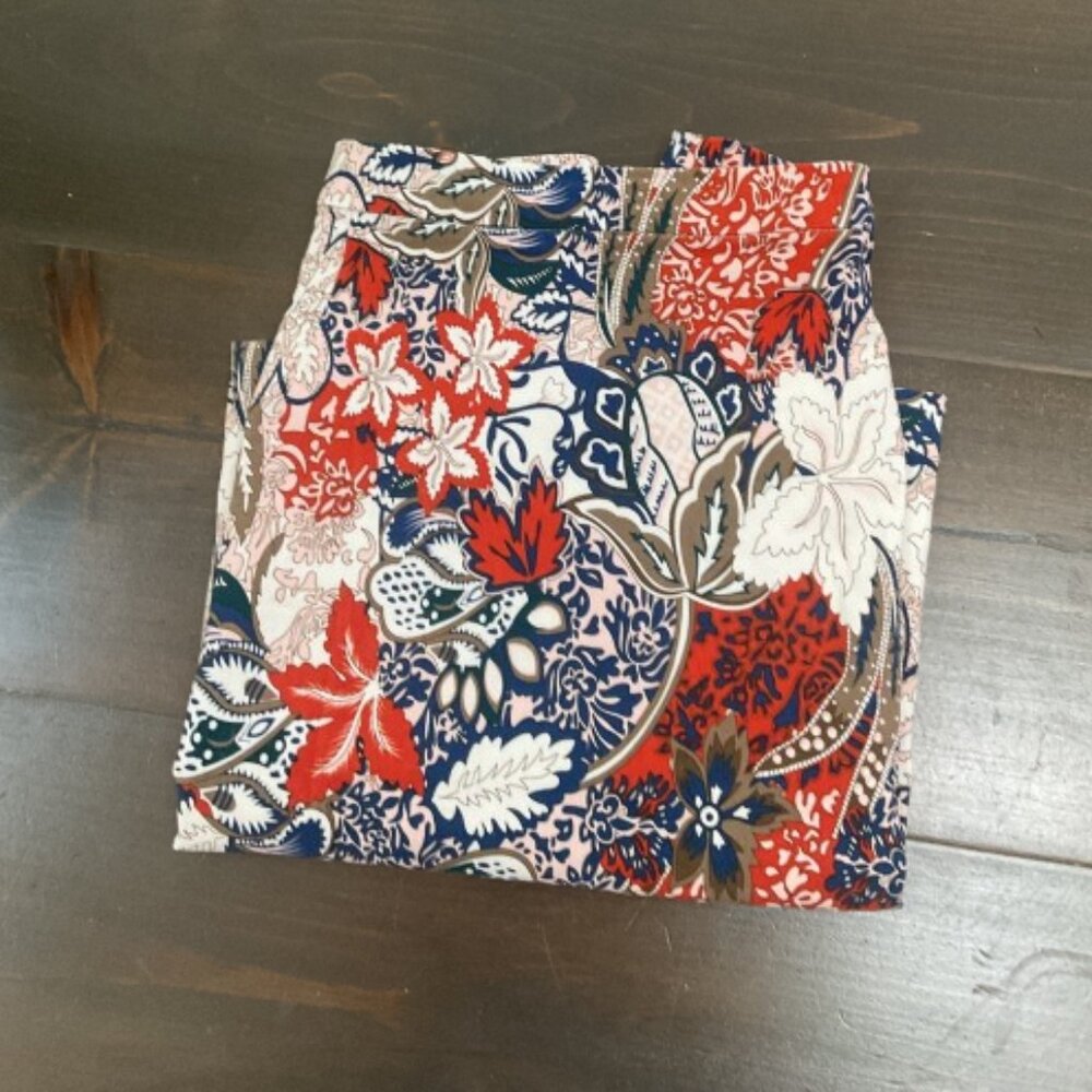 Margaret M Womens Skirt Sz XL  Orange Blue Paisley Pull On Rayon Blend BOHO